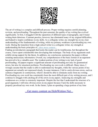Writing An Essay