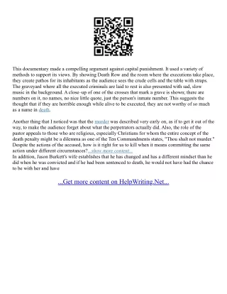 Argumentative Essay On Capital Punishment