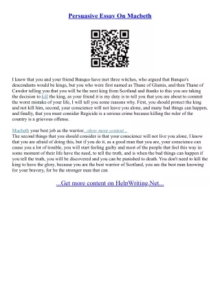 Macbeth Essay Questions