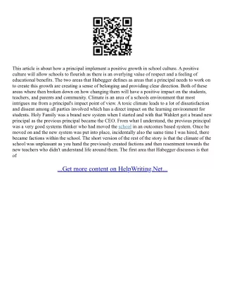 Essay On Principal Of A School