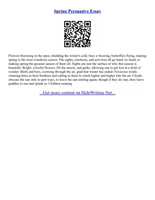 Spring Season Essay