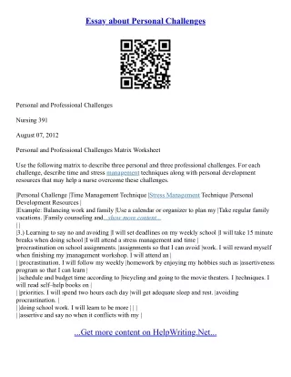 Personal Challenge Essay