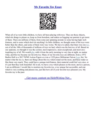 My Favourite Story Essay
