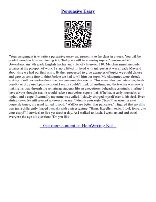 Persuassive Essay Ideas