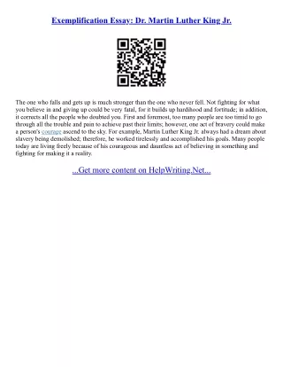 Exemplication Essay
