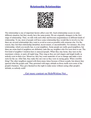 Relationships Essay Topics