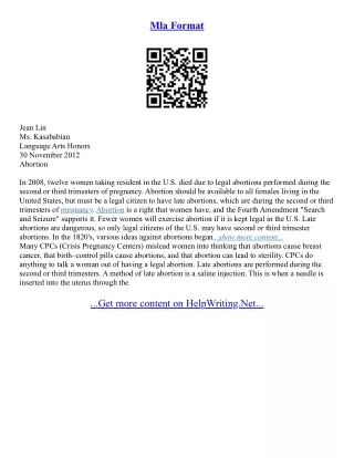 Research Paper Essay Format