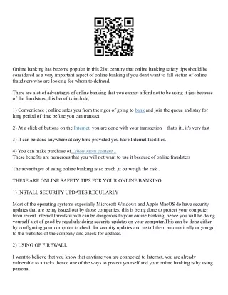 Banking Essays