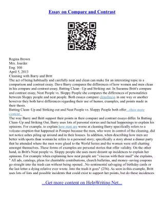How To Begin A Compare And Contrast Essay