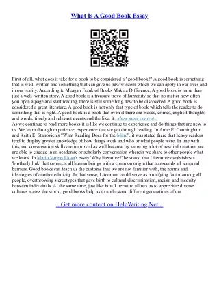 How To Write A Book Analysis Essay