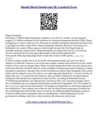 Illegal Immigrants Essay