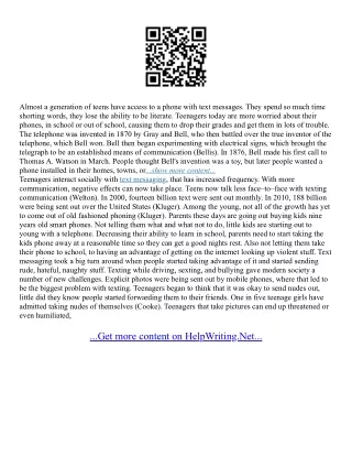 Text Messaging Essay