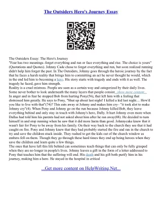 Outsiders Essay