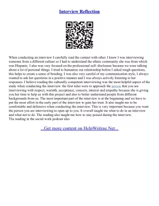 Example Of An Interview Essay