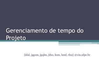 Gerenciamento de tempo do Projeto