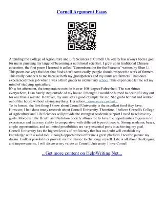 Cornell Mba Essays