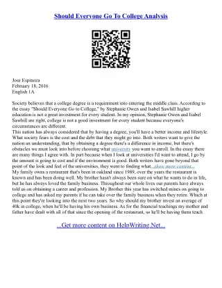 Should Everyone Go To College Essay