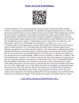 Expectations Essay