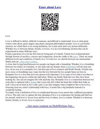 Love Definition Essay