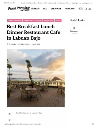 Best Breakfast Lunch Dinner Restaurant Cafe in Labuan Bajo - FoodParadise.Network - Exploring the top-rated experiences