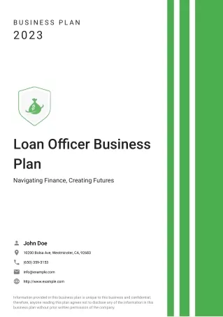 loan officer business plan