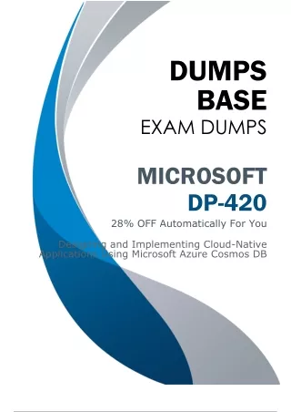 (2024 New Dumps) Microsoft DP-420 Exam Preparation Materials (V11.02) - Free Demo Online