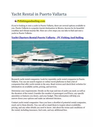 Puerto Vallarta Yacht Rental