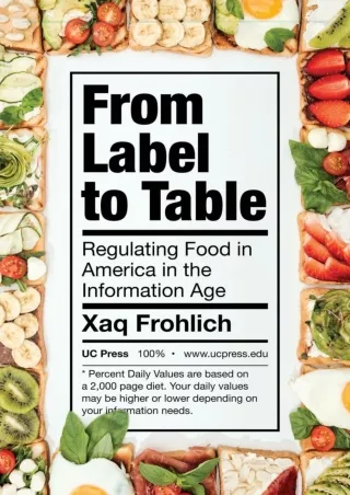 ✔PDF_  From Label to Table: Regulating Food in America in the Information Age (V