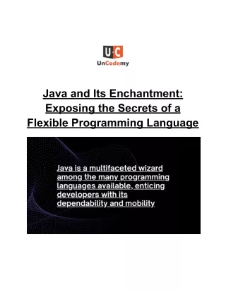 Java and Its Enchantment_ Exposing the Secrets of a Flexible Programming Language