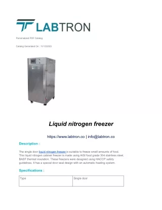 Liquid nitrogen freezer