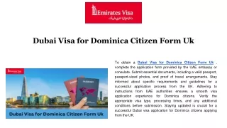 Dubai Visa for Dominica Citizen Form Uk