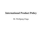 International Product Policy