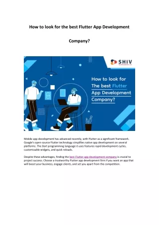 An Insightful Blog: Choosing the Top Flutter App Development Company