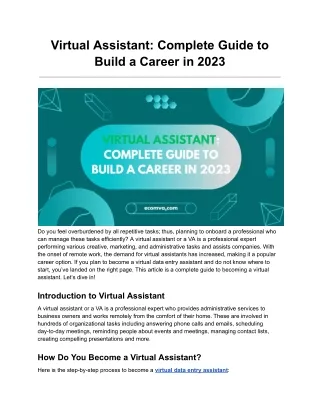 Virtual Assistant: Complete Guide to Build a Career in 2023