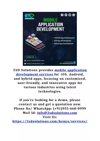 Best Mobile Application Development Services in Kenya