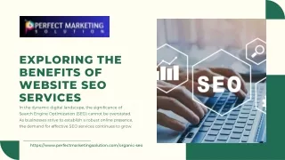 Exploring the Benefits of website SEO Service