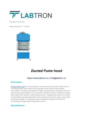 Ducted Fume hood