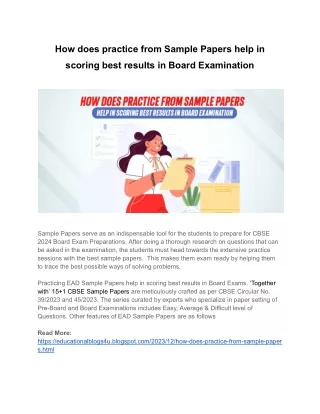 How does practice from Sample Papers help in scoring best results in Board Exami