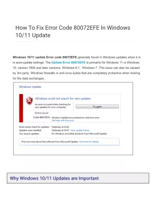 How To Fix Error Code 80072EFE In Windows 10_11 Update