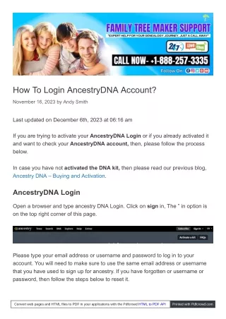 Ancestry Login
