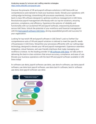 Enhanced Payroll Management in UAE Deira