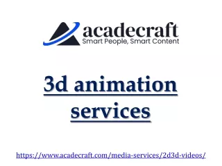 3d Animation Services