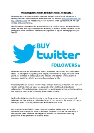 What Happens When You Buy Twitter Followers
