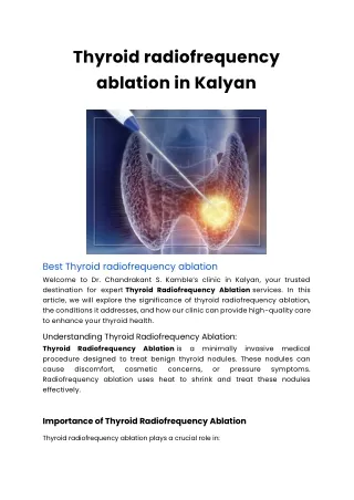 Thyroid radiofrequency ablation in Kalyan