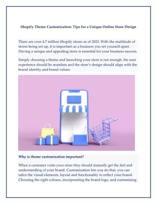Shopify Theme Customization Tips for a Unique Online Store Design