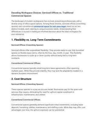 Decoding Workspace Choices_ Serviced Offices vs. Traditional Commercial Spaces