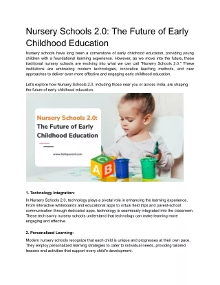 Nursery Schools 2.0_ The Future of Early Childhood Education