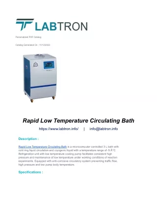 Rapid Low Temperature Circulating Bath