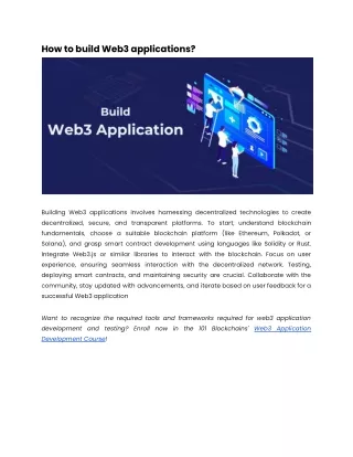 How to build Web3 applications_