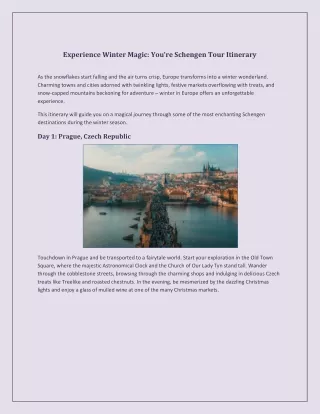 Experience Winter Magic You’re Schengen Tour Itinerary